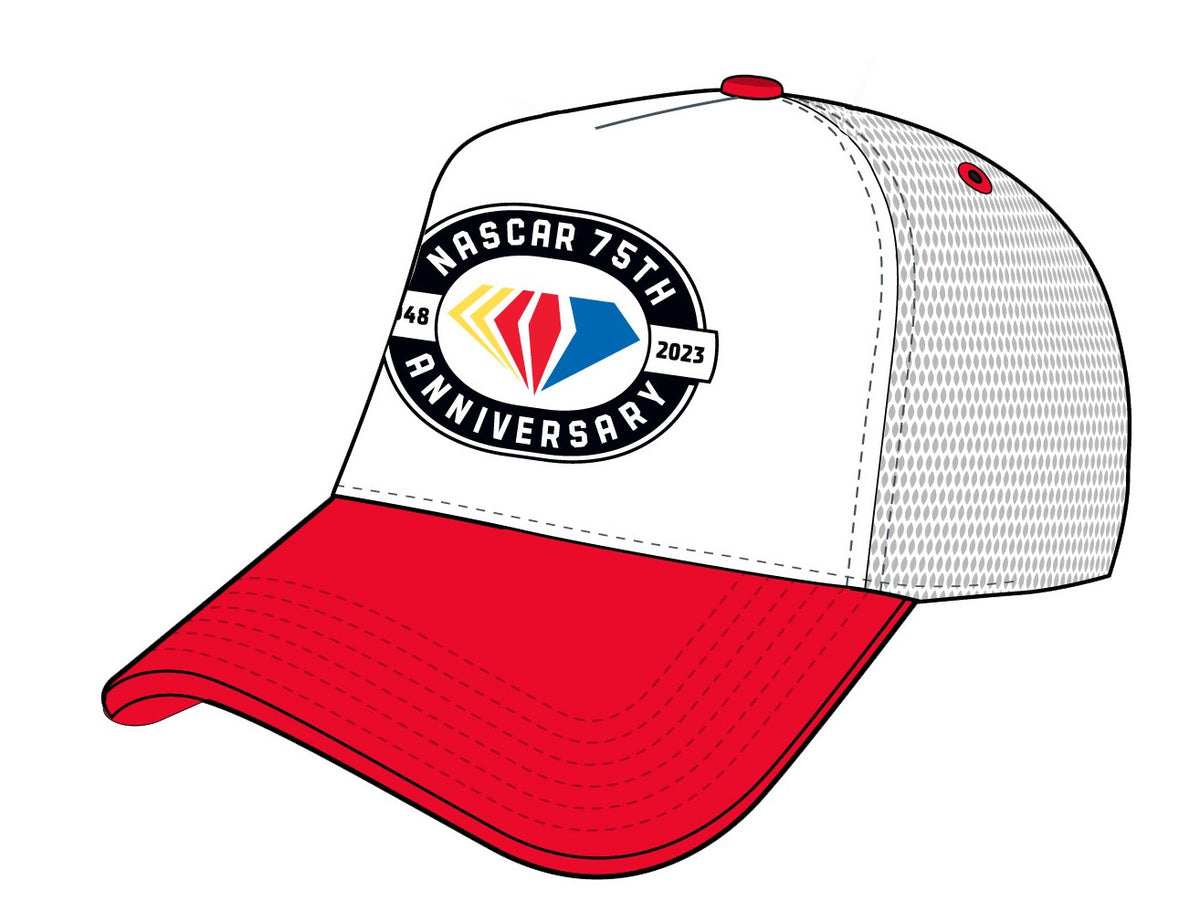 NASCAR 75th Trucker Mesh Red Bill Speedway Motorsports Online Store