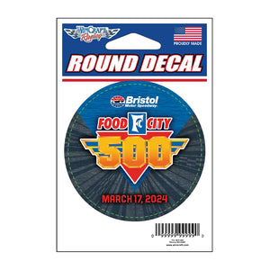 Food City 500 Round Decal
