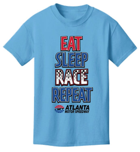 AMS YOUTH EAT SLEEP RACE TEE Blue
