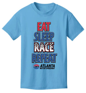 AMS YOUTH EAT SLEEP RACE TEE Blue