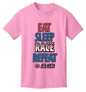 AMS GIRLS EAT SLEEP RACE TEE Pink
